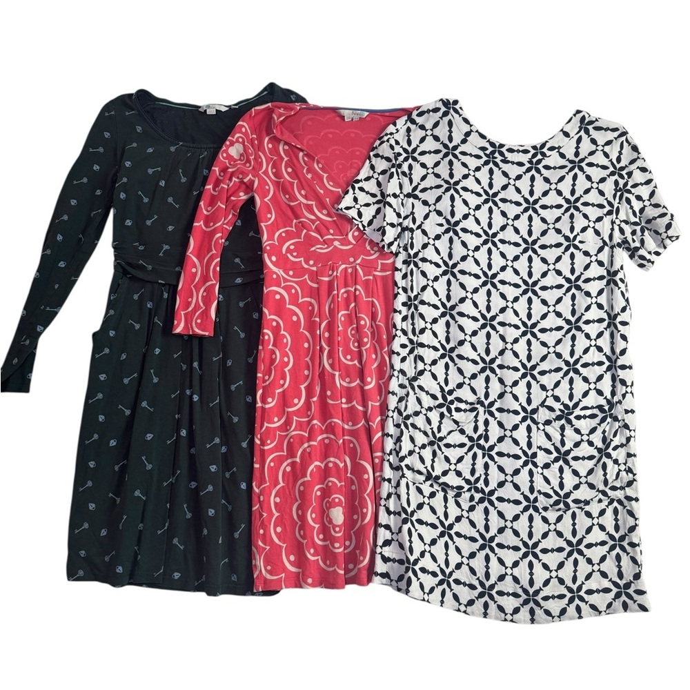 Boden Women’s Dresses Trio - Black, Pink, White Pattern Mix